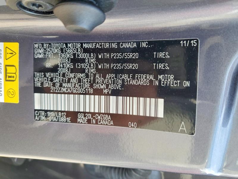 Aukcja sprzedaży 2016 Lexus Rx, vin: 2T2ZZMCA7GC005118, numer aukcji: 64658816