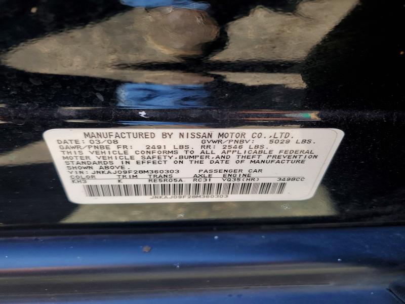 Продажа на аукционе авто 2008 Infiniti Ex35, vin: JNKAJ09F28M360303, номер лота: 66076576