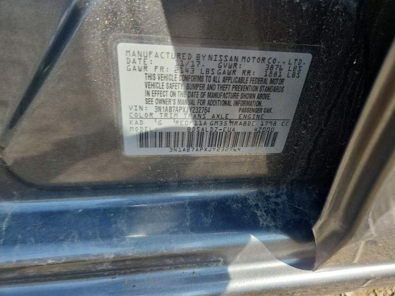 Aukcja sprzedaży 2018 Nissan Sentra, vin: 3N1AB7APXJY232764, numer aukcji: 64251756
