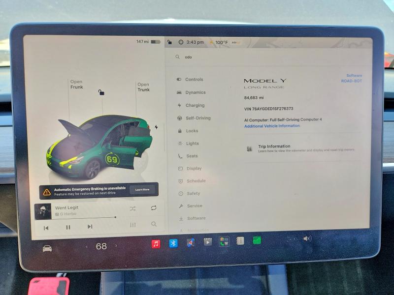 Aukcja sprzedaży 2025 Tesla Model Y, vin: 7SAYGDED1SF276373, numer aukcji: 65528906