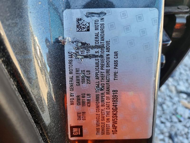 66615286 :رقم المزاد ، 1G4PW5SK3G4183918 vin ، 2016 Buick Verano مزاد بيع