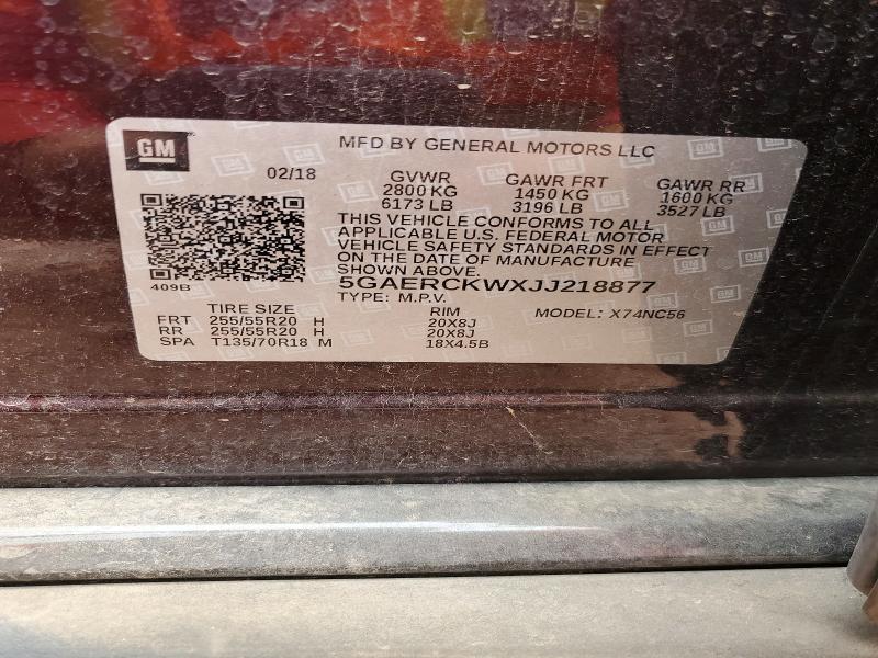 Продаж на аукціоні авто 2018 Buick Enclave, vin: 5GAERCKWXJJ218877, номер лоту: 63760246