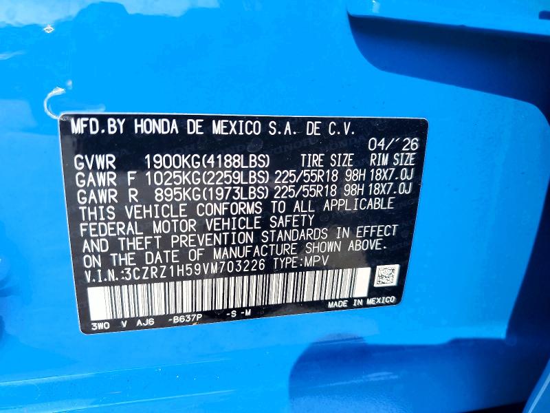 Aukcja sprzedaży 2027 Honda Hr-v, vin: 3CZRZ1H59VM703226, numer aukcji: 67551796
