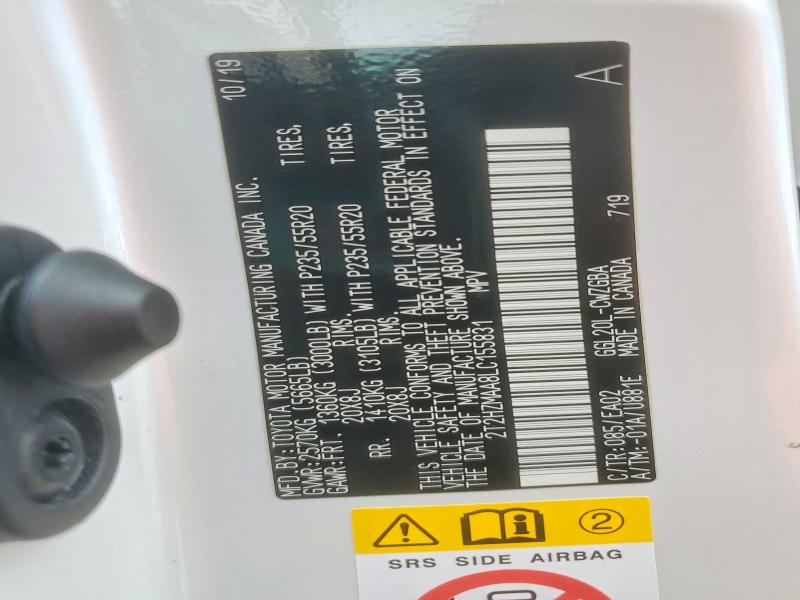63580616 :رقم المزاد ، 2T2HZMAA8LC155831 vin ، 2020 Lexus Rx مزاد بيع