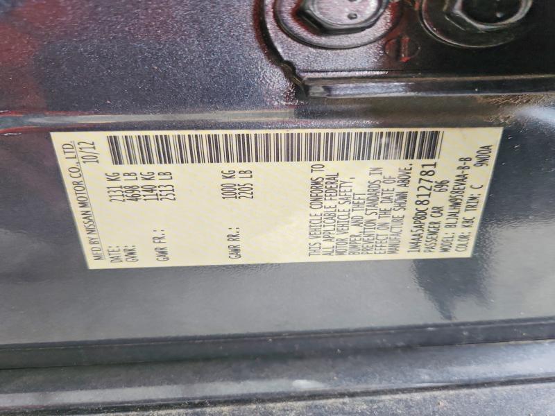 2013 Nissan Maxima მანქანა იყიდება აუქციონზე, vin: 1N4AA5AP8DC812781, აუქციონის ნომერი: 65290426