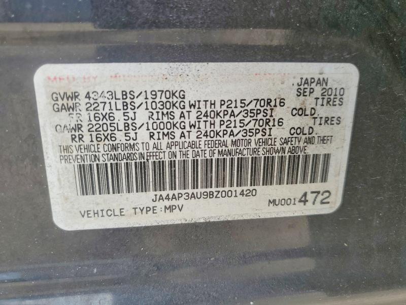Aukcja sprzedaży 2011 Mitsubishi Outlander Sport, vin: JA4AP3AU9BZ001420, numer aukcji: 66536036