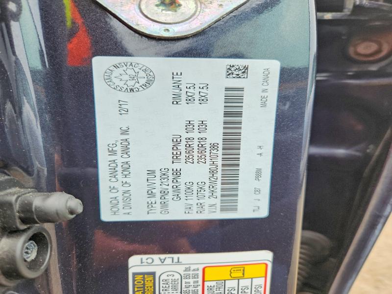 63236386 :رقم المزاد ، 2HKRW2H80JH107386 vin ، 2018 Honda Cr-v مزاد بيع