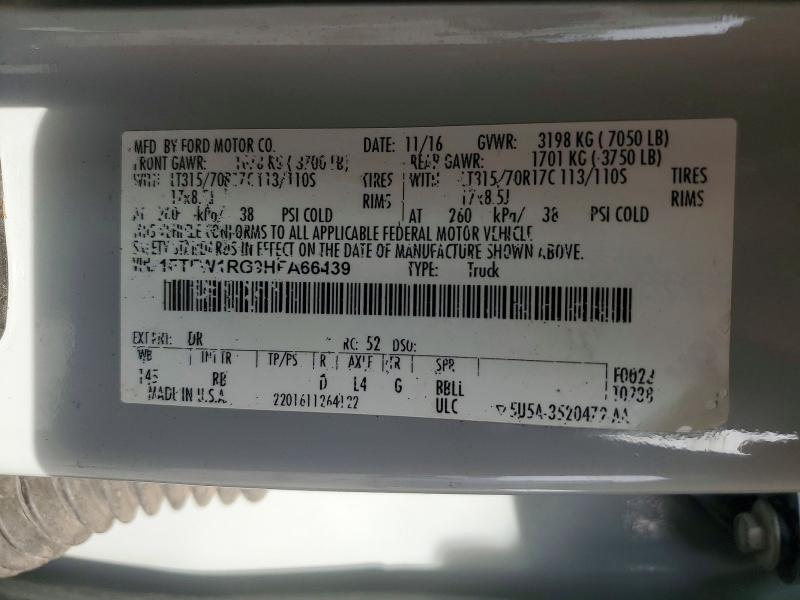 Aukcja sprzedaży 2017 Ford F150, vin: 1FTFW1RG9HFA66439, numer aukcji: 64035276