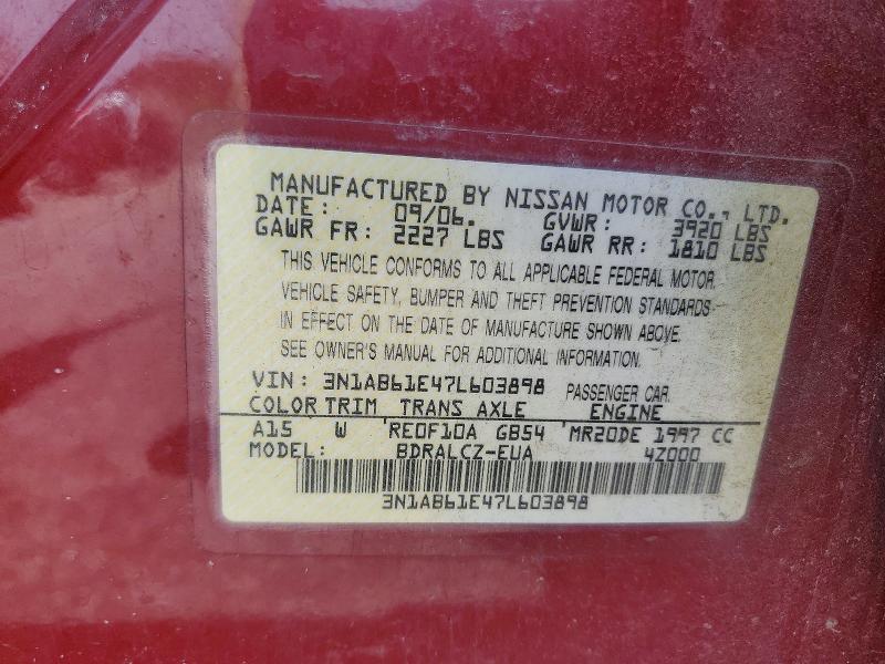 Продажа на аукционе авто 2007 Nissan Sentra, vin: 3N1AB61E47L603898, номер лота: 66399946