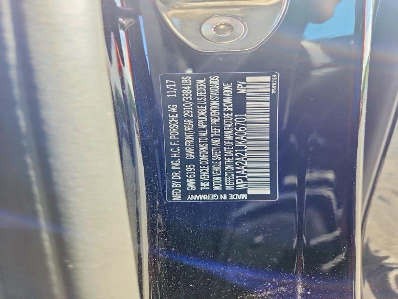 Aukcja sprzedaży 2018 Porsche Cayenne, vin: WP1AA2A21JKA06701, numer aukcji: 63948216