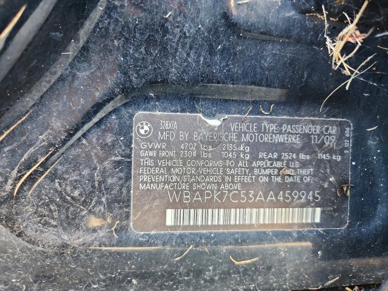 66486186 :رقم المزاد ، WBAPK7C53AA459945 vin ، 2010 Bmw 328 مزاد بيع