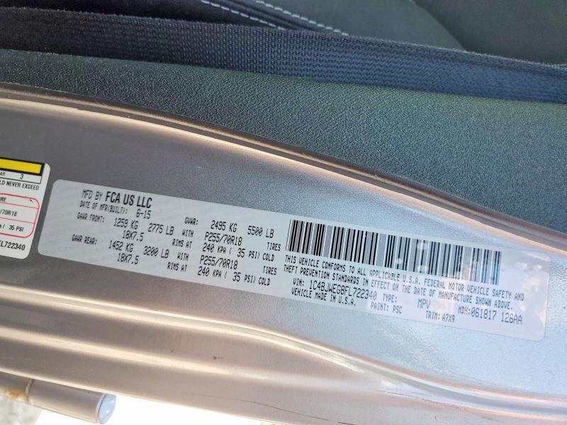Aukcja sprzedaży 2015 Jeep Wrangler Unlimited, vin: 1C4BJWEG8FL722340, numer aukcji: 65817276