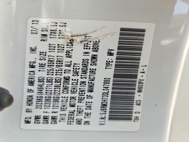 Продаж на аукціоні авто 2013 Honda Cr-v, vin: 5J6RM3H73DL047990, номер лоту: 63577386