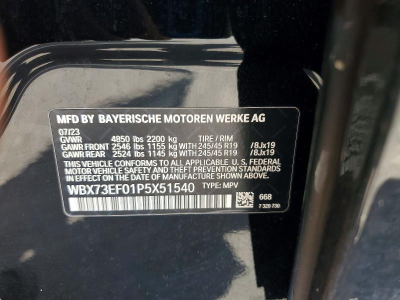 66984896 :رقم المزاد ، WBX73EF01P5X51540 vin ، 2023 Bmw X1 مزاد بيع
