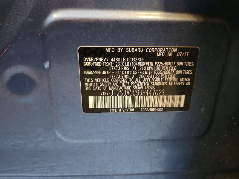 65017926 :رقم المزاد ، JF2SJAGC9JH447023 vin ، 2018 Subaru Forester مزاد بيع