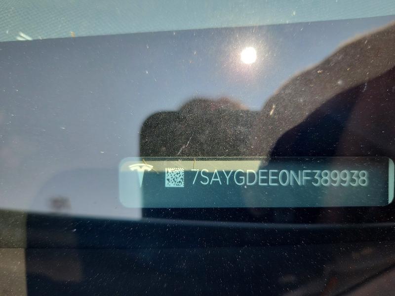 Aukcja sprzedaży 2022 Tesla Model Y, vin: 7SAYGDEE0NF389938, numer aukcji: 64247846