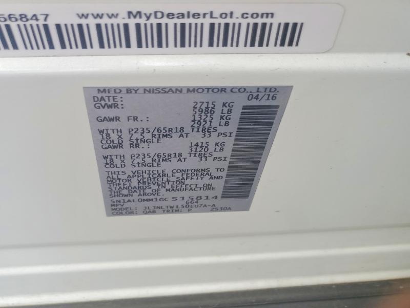 2016 Infiniti Qx60 მანქანა იყიდება აუქციონზე, vin: 5N1AL0MM1GC515814, აუქციონის ნომერი: 63644416