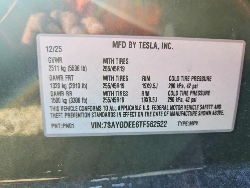 Продаж на аукціоні авто 2026 Tesla Model Y, vin: 7SAYGDEE6TF562522, номер лоту: 63420826