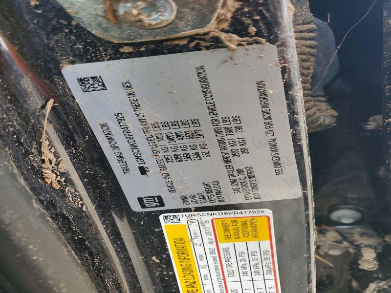 63920096 :رقم المزاد ، 1GNSCNKD9PR477925 vin ، 2023 Chevrolet Tahoe مزاد بيع