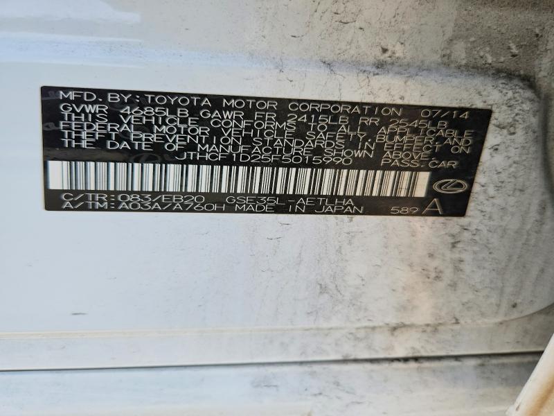 Aukcja sprzedaży 2015 Lexus Is, vin: JTHCF1D25F5015990, numer aukcji: 66736216