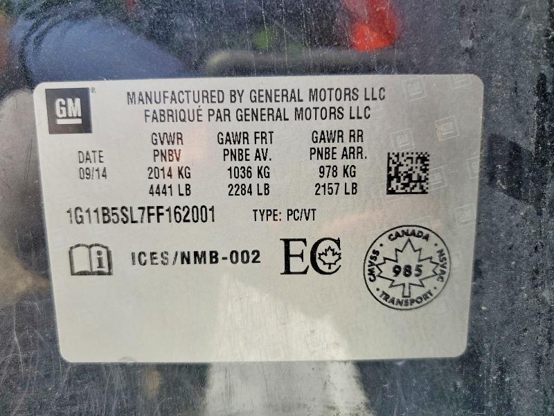 Продажа на аукционе авто 2015 Chevrolet Malibu, vin: 1G11B5SL7FF162001, номер лота: 64946796