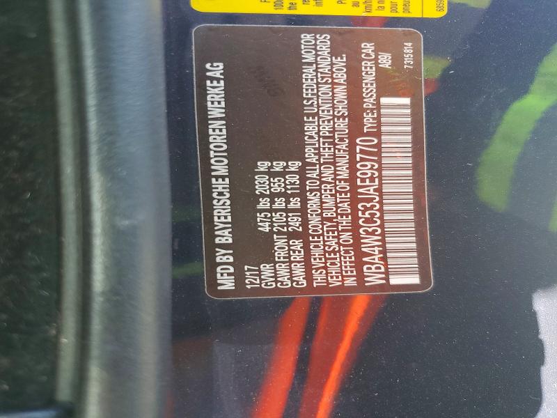 Aukcja sprzedaży 2018 Bmw 430i, vin: WBA4W3C53JAE99770, numer aukcji: 63798126