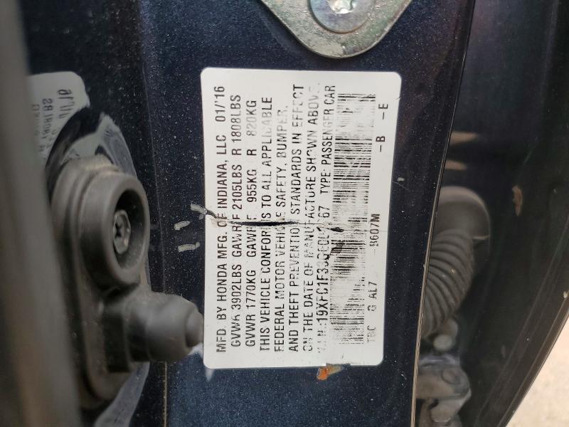 Aukcja sprzedaży 2016 Honda Civic, vin: 19XFC1F33GE008667, numer aukcji: 65205856