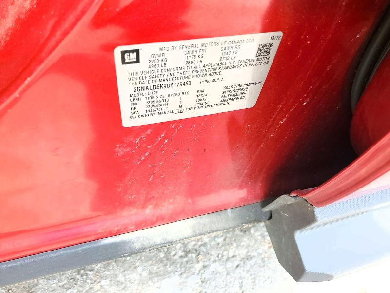 Продаж на аукціоні авто 2013 Chevrolet Equinox, vin: 2GNALDEK9D6179463, номер лоту: 65549706