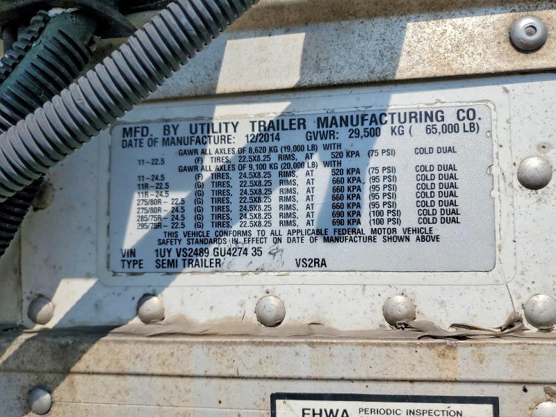 2016 Utility Trailer Vsra Reefe მანქანა იყიდება აუქციონზე, vin: 1UYVS2489GU427435, აუქციონის ნომერი: 65570296