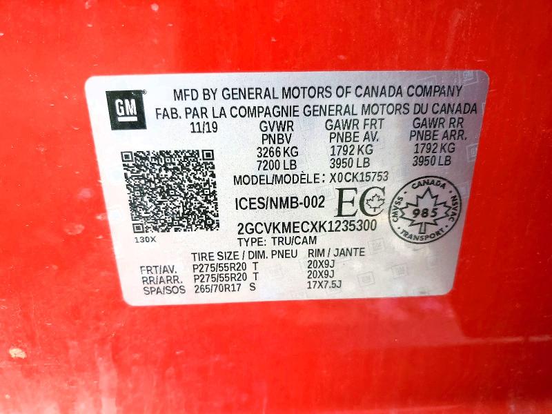 Aukcja sprzedaży 2019 Chevrolet Silverado Ld, vin: 2GCVKMECXK1235300, numer aukcji: 65631916