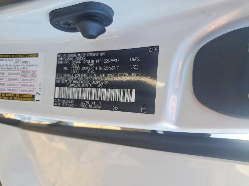 Aukcja sprzedaży 2020 Lexus Nx, vin: JTJDARDZXL5009918, numer aukcji: 65181566