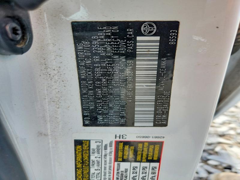 65924656 :رقم المزاد ، 4T4BE46K79R087459 vin ، 2009 Toyota Camry مزاد بيع