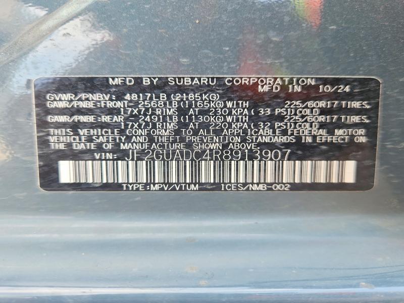 Продажа на аукционе авто 2024 Subaru Crosstrek, vin: JF2GUADC4R8913907, номер лота: 65756026