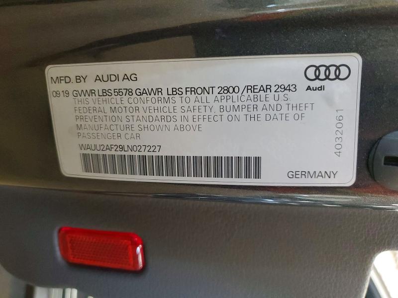 Продажа на аукционе авто 2020 Audi A7, vin: WAUU2AF29LN027227, номер лота: 67154646