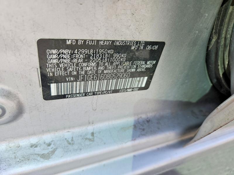 Auction sale of the 2008 Subaru Impreza, vin: JF1GE61608G529060, lot number: 66486466
