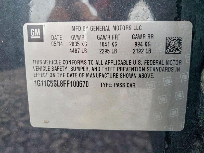 Aukcja sprzedaży 2015 Chevrolet Malibu, vin: 1G11C5SL8FF100670, numer aukcji: 65742216