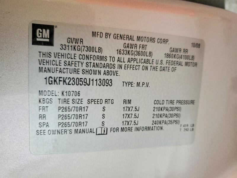 Продаж на аукціоні авто 2009 Gmc Yukon, vin: 1GKFK23059J113093, номер лоту: 63013236
