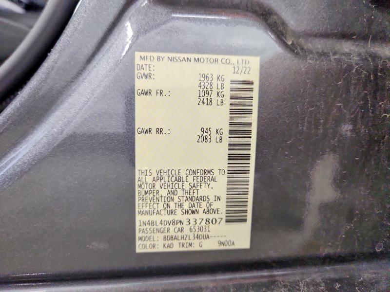 63940116 :رقم المزاد ، 1N4BL4DV8PN337807 vin ، 2023 Nissan Altima مزاد بيع