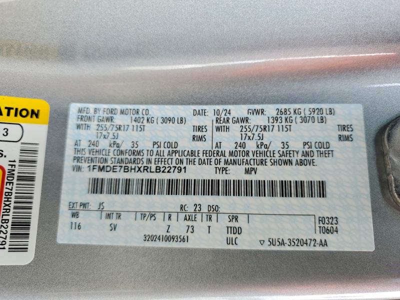 Продаж на аукціоні авто 2024 Ford Bronco, vin: 1FMDE7BHXRLB22791, номер лоту: 64616236