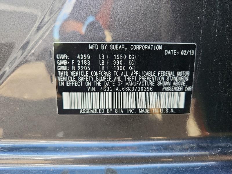 Продаж на аукціоні авто 2019 Subaru Impreza, vin: 4S3GTAJ66K3730396, номер лоту: 63237566