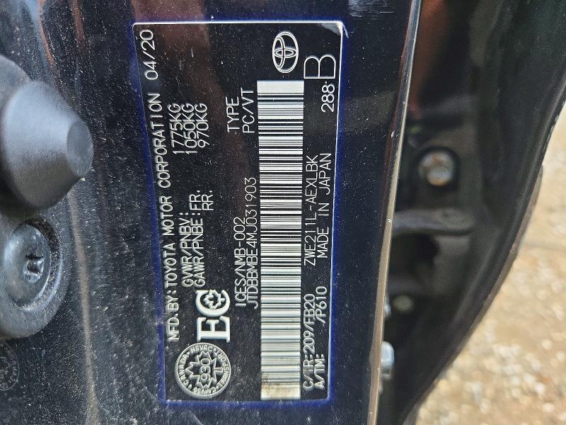 Aukcja sprzedaży 2021 Toyota Corolla Hybrid, vin: JTDBBMBE4MJ031903, numer aukcji: 66232836