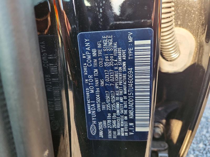 2026 Hyundai Tucson მანქანა იყიდება აუქციონზე, vin: KM8JADD15TU460694, აუქციონის ნომერი: 65476756