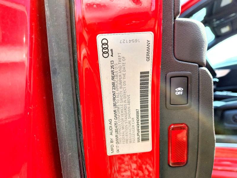 Продажа на аукционе авто 2017 Audi A4, vin: WAUPNAF40HN068987, номер лота: 66258906