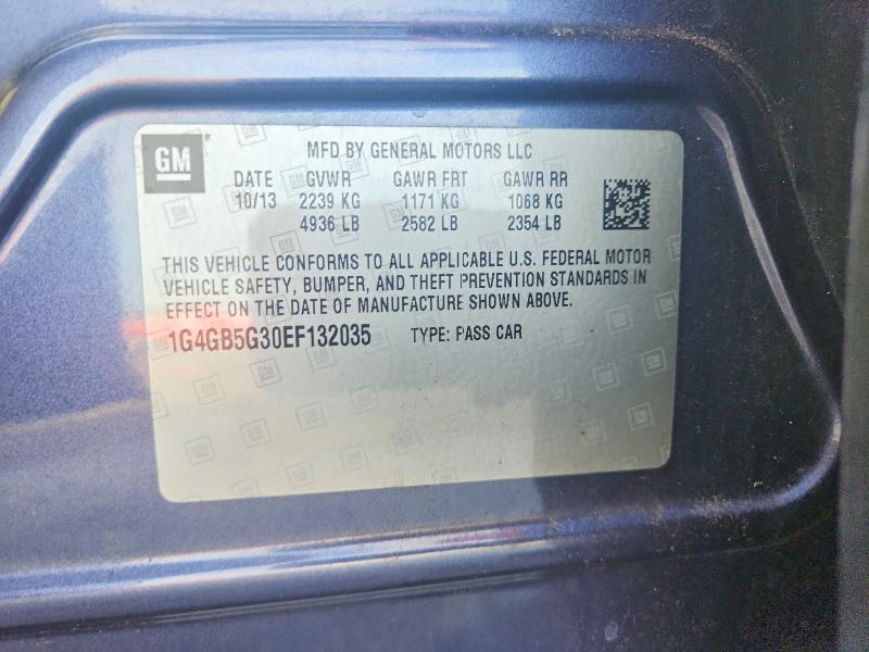64493486 :رقم المزاد ، 1G4GB5G30EF132035 vin ، 2014 Buick Lacrosse مزاد بيع