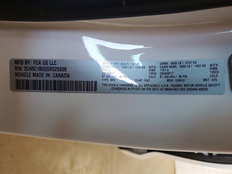 Продаж на аукціоні авто 2025 Chrysler Pacifica, vin: 2C4RC1BG5SR526809, номер лоту: 67128776