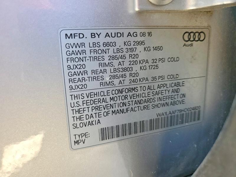 Aukcja sprzedaży 2017 Audi Q7, vin: WA1LAAF79HD024820, numer aukcji: 64466646