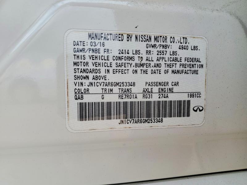2016 Infiniti Q50 მანქანა იყიდება აუქციონზე, vin: JN1CV7AR6GM253348, აუქციონის ნომერი: 67006066
