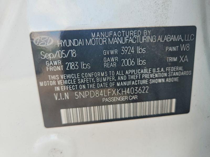Aukcja sprzedaży 2019 Hyundai Elantra, vin: 5NPD84LFXKH403622, numer aukcji: 63376906