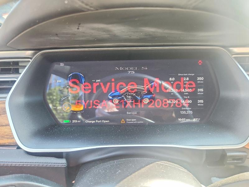 Aukcja sprzedaży 2017 Tesla Model S, vin: 5YJSA1E1XHF208784, numer aukcji: 60556636