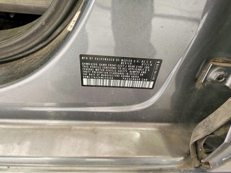 Продажа на аукционе авто 2017 Volkswagen Jetta, vin: 3VWL17AJ2HM205206, номер лота: 66381336